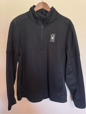 Spyder Men’s Black Mendoza Quarter-Zip Thermal Pullover